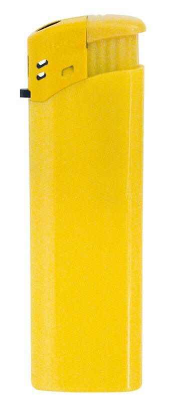 Nola 9 briquet électronique jaune, rechargeable corps HC jaune, capuchon jaune, poucier jaune