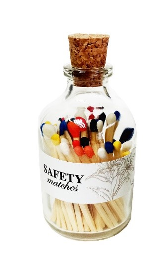 Matches in a glass bottle 72x40 mm Content approx. 70 sticks