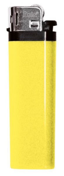 FLINT lighter Nola 7 HC yellow, disposable body HC yellow, cap chrome, pusher black