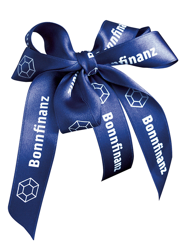 Gift ribbon with screen printing double satin
