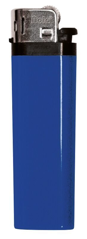 Briquet jetable Nola 7 bleu corps HC bleu, capuchon chrome, poucier noir