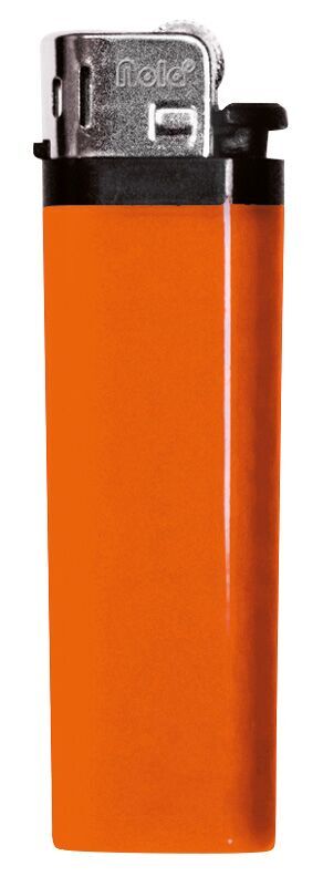 FLINT lighter Nola 7 HC orange, disposable body HC orange, cap chrome, pusher black