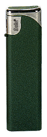 Nola 2 Elektronik Feuerzeug metallic grün nachf. metallic grün, Kappe und Drücker chrom mit grün